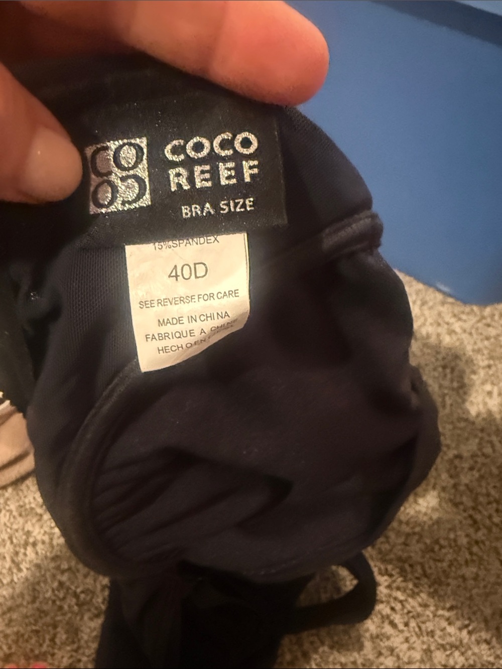 Coco Reef Black Ruched V-Neck Tankini Top 40D - Picture 3 of 3